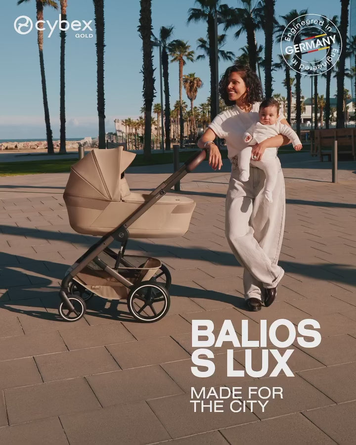 Load video: Cybex® Stroller Balios S Lux Almond Beige (Taupe Frame) 2024